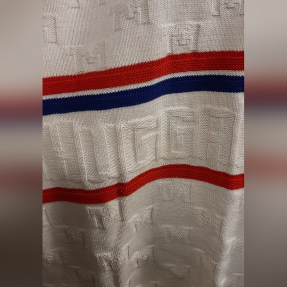 Vintage JESS XL Hugga Mugga White Striped Men's Sweater - Picture 3 of 9